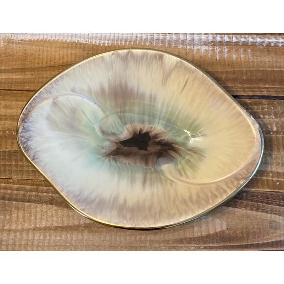 Vintage 1950's Keramik Glazed Pottery Aqua Trinket Candy Dish West Germany 912 - Picture 9 of 12